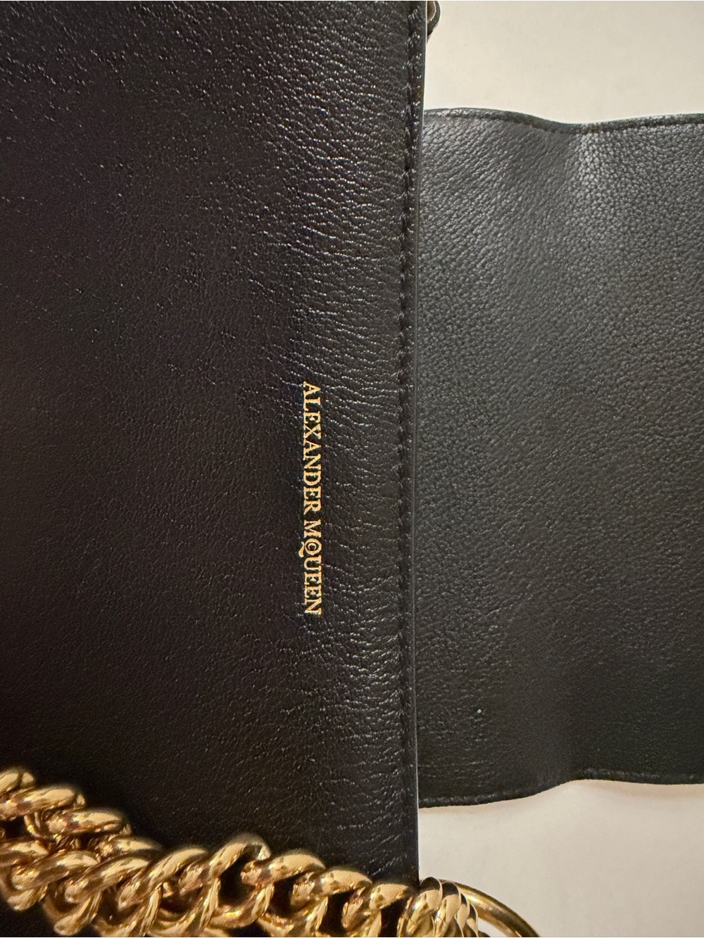 Authentic Black Leather Alexander McQueen Twin Chain Crossbody - Picture 10 of 15
